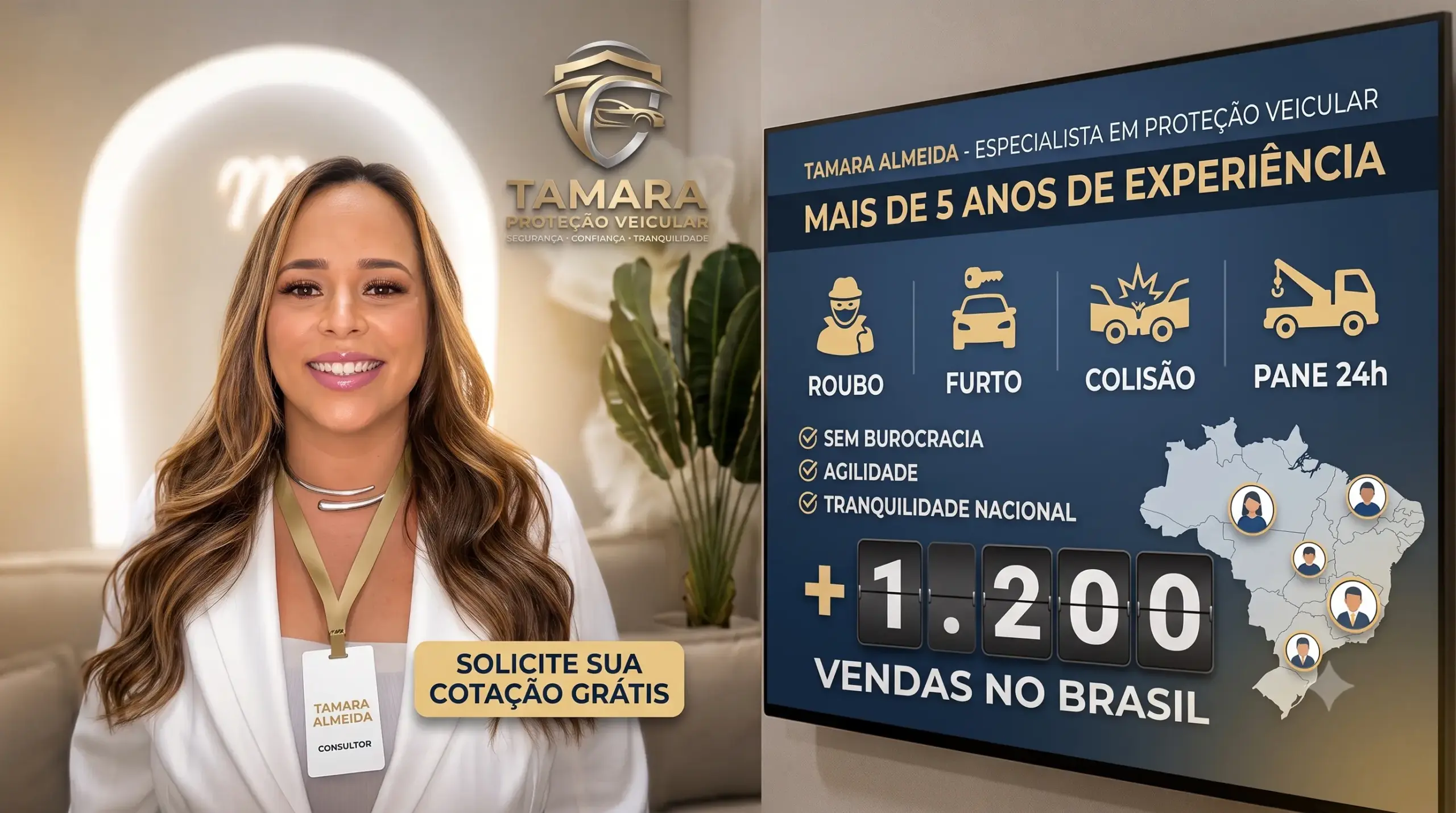 Tamara Almeida, consultora especialista em proteção veicular